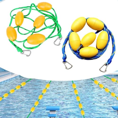 Schwimmbad-Sicherheitsseil mit 56 Bojen zur Spurteilung und Gefahrenbereichsmarkierung, gut sichtbar und beständig gegen UV und Chemikalien (grün schwarz) von CNANRNANC