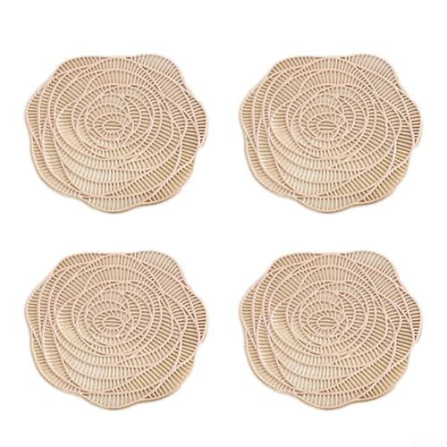 Set mit 4 rutschfesten Platzierungen aus PVC, ideal für Ess- oder Couchtische (goldfarben) von CNANRNANC