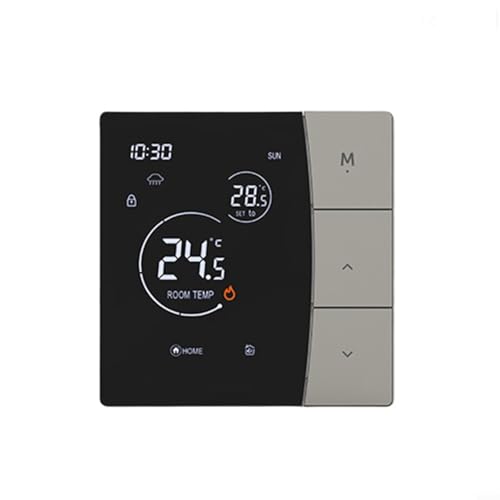 Smartes Thermostat für Wasser- und Elektroheizung mit LED-Bedienfeld und Wandmontage-Design für zuverlässiges Raumklimamanagement (Grau 3A) von CNANRNANC