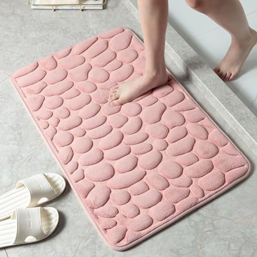 Soft Pebble Memory Foam Matte Anti-Rutsch-Design für mehr Sicherheit und Komfort im Badezimmer (Rosa) von CNANRNANC