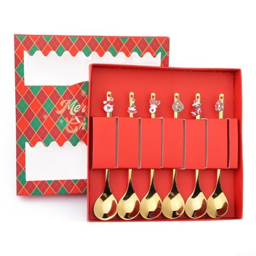 Special Edition Weihnachtsgeschirr mit einzigartigen Edelstahl-Löffeln und Gabeln für Feiertage (B) von CNANRNANC