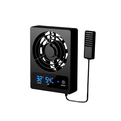 Temperaturgesteuerter Lüfter Ventilator für Reptiliengehege Luftentfeuchter für Regenwald Terrarium 11,3 x 8,5 x 2,5 cm(Celsius) von CNANRNANC