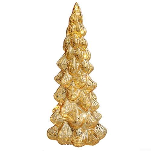 Tischdekoration mit beleuchtetem Glas-Weihnachtsbaum, schafft eine gemütliche saisonale Atmosphäre (B) von CNANRNANC