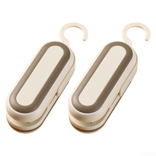 Tragbare Snack-Versiegelungsmaschine, 2-teiliges Set für effektive Lebensmittelkonservierung und einfache Lagerung (2 Stück, Khaki) von CNANRNANC