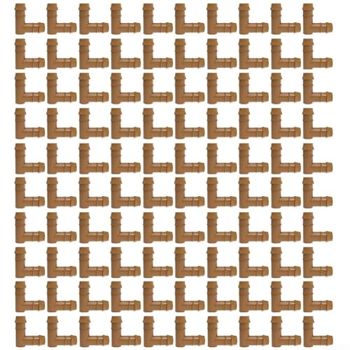 Tropfbewässerung Widerhaken Winkelverbinder 90 Grad Eckbeschlag passend für 17 mm 1/2 Zoll Rohre für Garten Gewächshaus Blumenbeet Bewässerung (100 Stück) von CNANRNANC