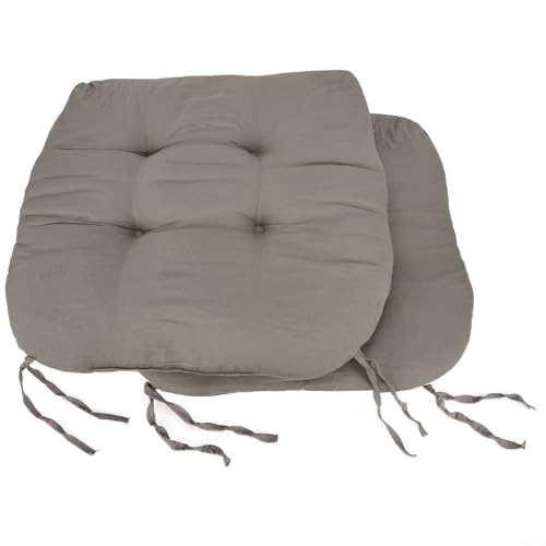 U-förmiges Rattan-Stuhl-Set mit Kissen für Terrasse und Terrasse, 2 Stück (Khaki) von CNANRNANC