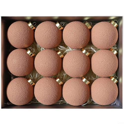 Urlaubsdekorationen mit strukturierter Zement-Weihnachtskugel mit matt mattierter Kunststoffkonstruktion und einfach aufzuhängendem Design für Bäume und Kränze (E) von CNANRNANC