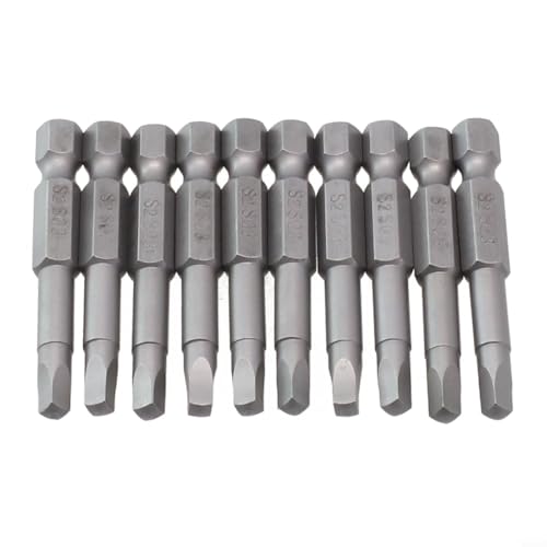 Vierkantkopf-Schraubendreher-Bits, 10 Stück, mit starkem Magnet für alle Anwendungen (50 mm, SQ5) von CNANRNANC