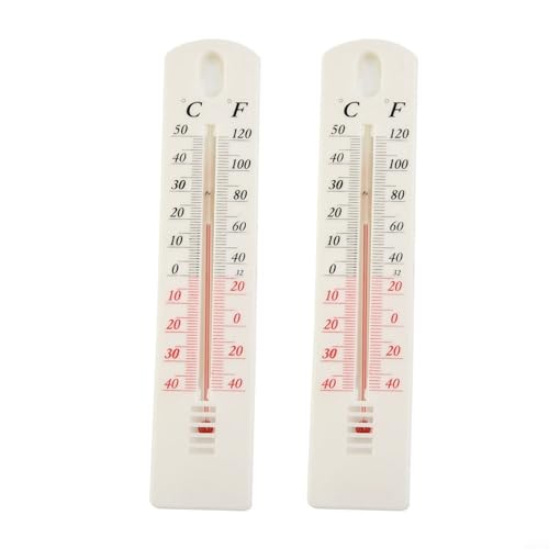 Wandthermometer, Thermometer Analogen Binnenthermometer, thermometer hygrometer, Aussenthermometer, Zimmerthermometer, für Zuhause, Büro, Lager, Gewächshaus (2PCS) von CNANRNANC