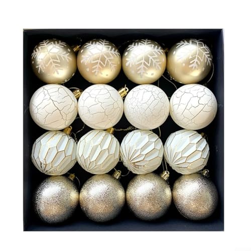 Wunderschön gearbeitetes 16-teiliges Weihnachtskugel-Set, bunte Ornamente für den Urlaub von CNANRNANC