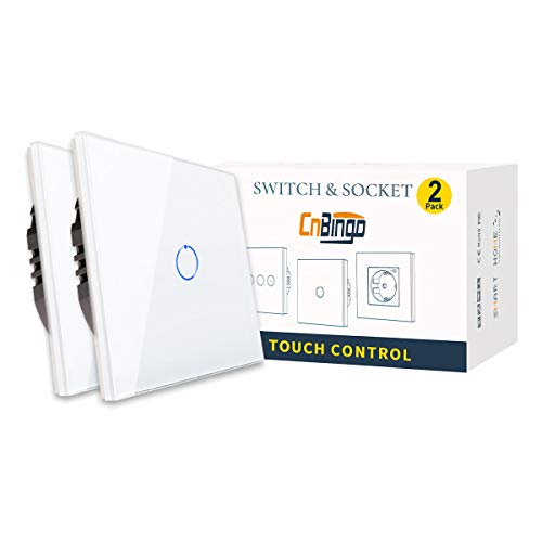 2er-Pack CNBINGO Dimmer Wechselschalter für LED-Leuchten - Touch Lichtschalter unterputz - Dimmschalter einfach in Weiß - Wandschalter mit Glas Panel und Status-LED 2er-Pack CNBINGO Dimmer Wechselschalter für LED-Leuchten - Touch Lichtschalter unterputz - Dimmschalter einfach in Weiß - Wandschalter mit Glas Panel und Status-LED von CNBINGO