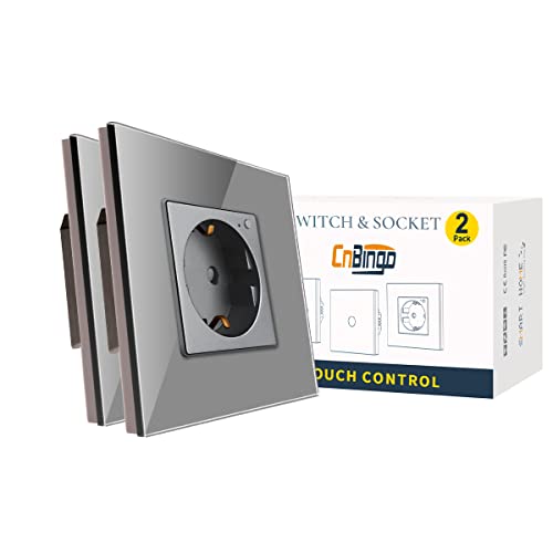 CNBINGO WLAN Schuko Steckdose Unterputz, 16 Amp Glas Smart Steckdose Arbeit mit Alexa(Echo, Echo Dot), Google Assistant, APP Steuerung, Nur 2.4 GHz WiFi, 1 Fach, Grau, 2er Pack CNBINGO WLAN Schuko Steckdose Unterputz, 16 Amp Glas Smart Steckdose Arbeit mit Alexa(Echo, Echo Dot), Google Assistant, APP Steuerung, Nur 2.4 GHz WiFi, 1 Fach, Grau, 2er Pack von CNBINGO