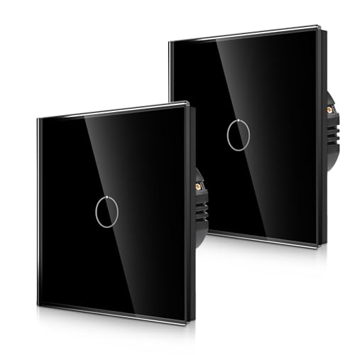 2er-Pack CNBINGO Touch Wechselschalter unterputz in Schwarz - einfach Lichtschalter mit Status-LED und Glas Panel - 1 Fach Wandschalter - Paar nur mit diese Serie Wechselschalter 2er-Pack CNBINGO Touch Wechselschalter unterputz in Schwarz - einfach Lichtschalter mit Status-LED und Glas Panel - 1 Fach Wandschalter - Paar nur mit diese Serie Wechselschalter von CNBINGO