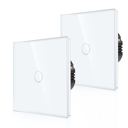 2er-Pack CNBINGO Touch Wechselschalter unterputz in Weiß - einfach Lichtschalter mit Status-LED und Glas Panel - 1 Fach Wandschalter - Paar nur mit diese Serie Wechselschalter 2er-Pack CNBINGO Touch Wechselschalter unterputz in Weiß - einfach Lichtschalter mit Status-LED und Glas Panel - 1 Fach Wandschalter - Paar nur mit diese Serie Wechselschalter von CNBINGO