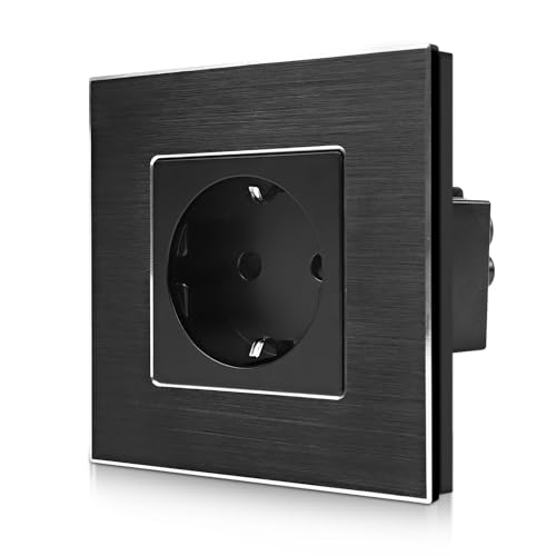 CNBINGO Aluminium Schuko Steckdose Unterputz Doppelsteckdose Schwarz USB Steckdosen Wandsteckdose mit Aluminium Rahmen CNBINGO Aluminium Schuko Steckdose Unterputz Doppelsteckdose Schwarz USB Steckdosen Wandsteckdose mit Aluminium Rahmen von CNBINGO