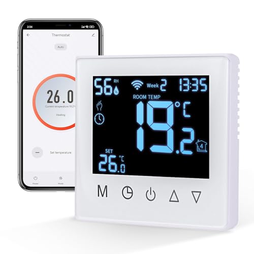 CNBINGO Smart Thermostat Unterputz Boiler WLAN Heizungsthermostat Raumthermostat WLAN Digital Raumthermostat Kompatibel mit Alexa Echo, Google Assistant von CNBINGO