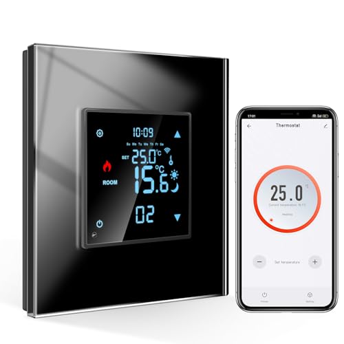 CNBINGO Smart Thermostat Unterputz mit Kristall Glasscheibe WLAN Digital Raumthermostat Kompatibel mit Alexa Echo, Google Assistant, 16Amp, Schwarz CNBINGO Smart Thermostat Unterputz mit Kristall Glasscheibe WLAN Digital Raumthermostat Kompatibel mit Alexa Echo, Google Assistant, 16Amp, Schwarz von CNBINGO