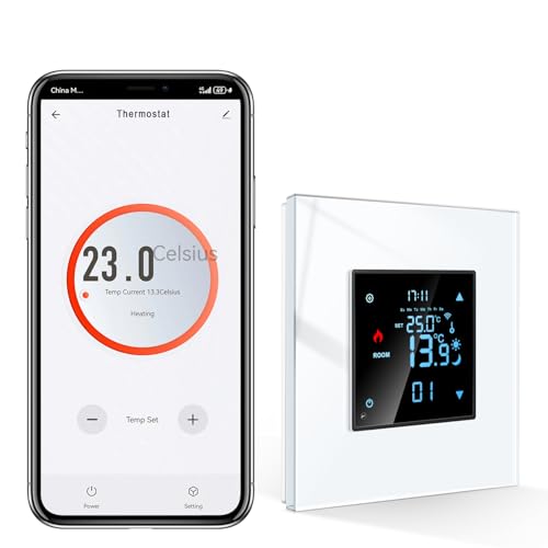 CNBINGO Thermostat Zigbee Smart Thermostat 2.4G-WLAN Unterputz mit Kristall Glasscheibe Digital Raumthermostat Kompatibel mit Alexa/Google Home/Smart Life/Tuya APP, Weiß CNBINGO Thermostat Zigbee Smart Thermostat 2.4G-WLAN Unterputz mit Kristall Glasscheibe Digital Raumthermostat Kompatibel mit Alexa/Google Home/Smart Life/Tuya APP, Weiß von CNBINGO