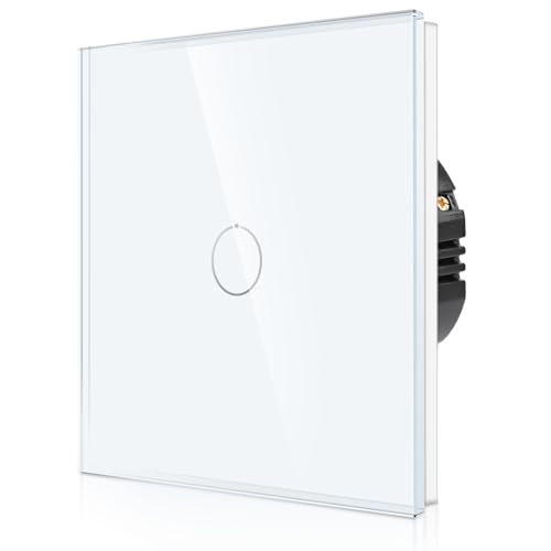 CNBINGO Touch Wechselschalter unterputz in Weiß - einfach Lichtschalter mit Status-LED und Glas Panel - 1 Fach Wandschalter - Paar nur mit diese Serie Wechselschalter CNBINGO Touch Wechselschalter unterputz in Weiß - einfach Lichtschalter mit Status-LED und Glas Panel - 1 Fach Wandschalter - Paar nur mit diese Serie Wechselschalter von CNBINGO