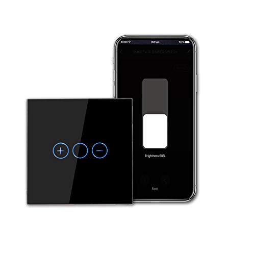 CNBINGO WLAN Dimmschalter für dimmbare LED-Leuchten - Smart Touch Lichtschalter Arbeit mit Alexa, Google Assistant - Glas Wandschalter unterputz Schwarz - Neutralleiter Wird Benötigt CNBINGO WLAN Dimmschalter für dimmbare LED-Leuchten - Smart Touch Lichtschalter Arbeit mit Alexa, Google Assistant - Glas Wandschalter unterputz Schwarz - Neutralleiter Wird Benötigt von CNBINGO