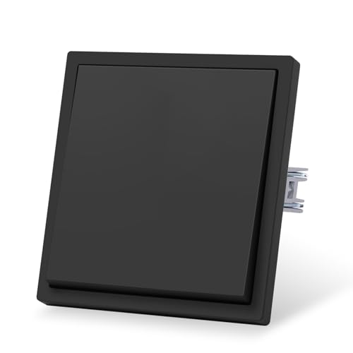 CNBINGO Wechselschalter Matt mit Spannkrallen - 1 Fach Wandschalter - Schwarz Wippschalter Unterputz - Kunststoffplatten mit Hautgefühl - 80mm x 80mm CNBINGO Wechselschalter Matt mit Spannkrallen - 1 Fach Wandschalter - Schwarz Wippschalter Unterputz - Kunststoffplatten mit Hautgefühl - 80mm x 80mm von CNBINGO