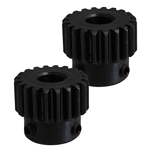 8mm Lochdurchmesser Schwarz 20 Zähne Motor Metall 45 Stahl Zahnrad 1 Modul Top Schrauben 2er Pack von CNBTR