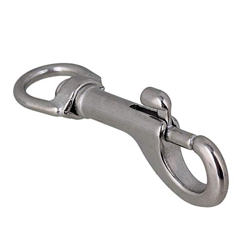 CNBTR 70mm Silver 304 Stainless Steel Trigger Bolt Snap Clip Hook with Swivel-Eye for Pet Chains by CNBTR Snap Hook von CNBTR
