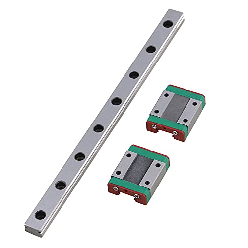 CNBTR L20 cm MGN12 Miniatur-Lager-Stahl-Leitung, linear, Gleitschiene und 2 Schiebeblöcke für 3D-Drucker, CNC-Teile, silber, M6170911045 von CNBTR