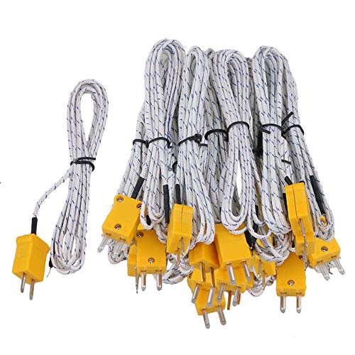 CNBTR Thermoelement-Sensoren aus Metall, 2 m, mit K-Typ-Mini-Stecker, 20 Stück von CNBTR