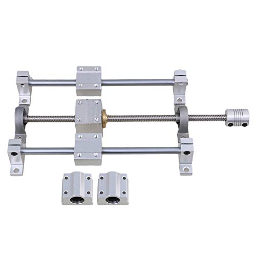 Horizontale Doppelschiene Silber und Grau 250 mm 8 mm T8-Schienenwellenhalterung und Gewindespindelkupplung 15er-Set Horizontale Doppelschiene Silber und Grau 250 mm 8 mm T8-Schienenwellenhalterung und Gewindespindelkupplung 15er-Set von CNBTR