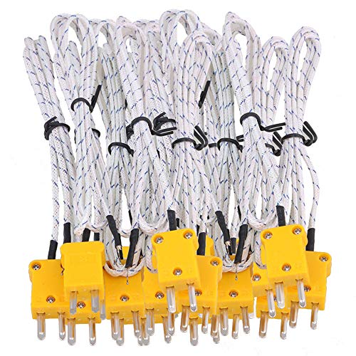 cnbtr Metall 1 Meter K-Type Messen Thermoelement-Sonde Sensoren mit K Typ Mini Stecker Set von 20, weiß von CNBTR