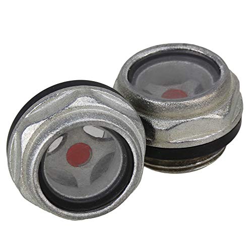 CNBTR Metall 27,5 mm Durchmesser Ölstandsschauglas für Luftkompressor G1 / 2 "Gewindepackung mit 2 Stück CNBTR Metall 27,5 mm Durchmesser Ölstandsschauglas für Luftkompressor G1 / 2 "Gewindepackung mit 2 Stück von CNBTR