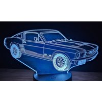 1967 Ford Mustang 3D Lampe Mit Wunschkennzeichen Und/Oder Name von CNCCutShop
