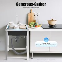 Küchenspüle Edelstahl Spüle Freistehende Spülbecken, Edelstahlspüle mit 360° Wasserhahn Gewerbliche Spültisch, Outdoor Spüle mit 1 Becken Küchenspüle Edelstahl Spüle Freistehende Spülbecken, Edelstahlspüle mit 360° Wasserhahn Gewerbliche Spültisch, Outdoor Spüle mit 1 Becken von CNCEST