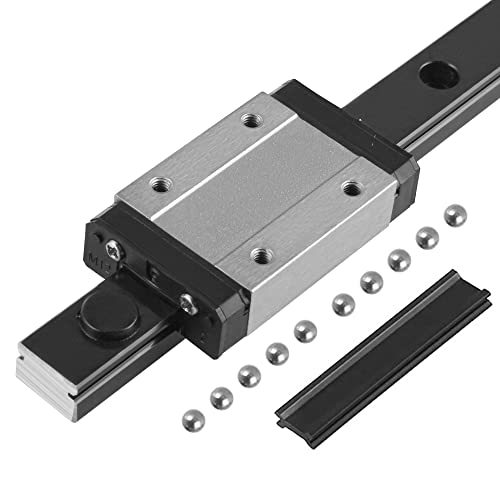 CNCMANS 1 Stück MGN9 Miniatur Lineare Schienenführung MGN9-200mm Lineare Gleitführungsschiene mit MGN9H Lagerblock für DIY 3D Drucke und CNC-Graviermaschine von CNCMANS