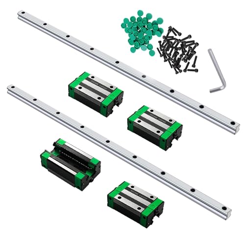 CNCMANS HGR20 Linearführung Linearschiene 2Stück HGR20-1200mm Führungsschiene mit 4Stück Hohe Präzision HGH20CA Linearlager Lagerblock, CNC Teile für 3D Drucker (linearführung HGR20 1200mm) von CNCMANS