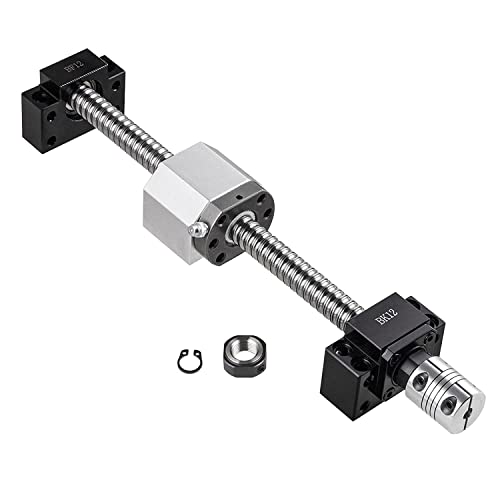 CNCMANS Kugelumlaufspindel SFU1605 750mm Edelstahl Gerollte ballscrew mit BK12 / BF12 Endunterstützung, Kupplung und DSG16H Muttergehäuse Hohe Präzision CNC Teile für X Y Z Linearantrieb von CNCMANS