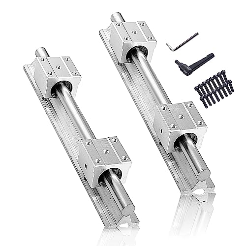 CNCMANS Linearführung Linearschiene 2Stück SBR16-300mm Edelstahl Führungsschiene mit 4Stück SBR16UU Linearlager Lagerblock, CNC Teile für 3D Drucker Schrittmotor (linearführung SBR16 300mm) von CNCMANS