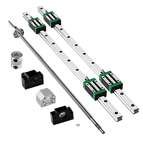 CNCMANS Linearführung Set Enthalten 2 HGR20-1500mm Linearschiene mit 4 HGH20CA Gleitblock + SFU1605-1500mm Kugelumlaufspindel mit Kugelmutter, BF/BK12 Endunterstützung, Kupplung, Muttergehäuse CNCMANS Linearführung Set Enthalten 2 HGR20-1500mm Linearschiene mit 4 HGH20CA Gleitblock + SFU1605-1500mm Kugelumlaufspindel mit Kugelmutter, BF/BK12 Endunterstützung, Kupplung, Muttergehäuse von CNCMANS
