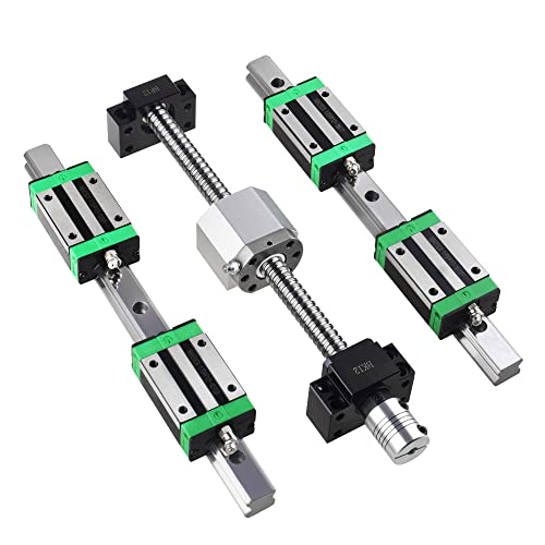 CNCMANS Linearführung Set Enthalten 2 HGR20-300mm Linearschiene mit 4 HGH20CA Gleitblock + SFU1605-300mm Kugelumlaufspindel mit Kugelmutter, BF/BK12 Endunterstützung, Kupplung, Muttergehäuse CNCMANS Linearführung Set Enthalten 2 HGR20-300mm Linearschiene mit 4 HGH20CA Gleitblock + SFU1605-300mm Kugelumlaufspindel mit Kugelmutter, BF/BK12 Endunterstützung, Kupplung, Muttergehäuse von CNCMANS