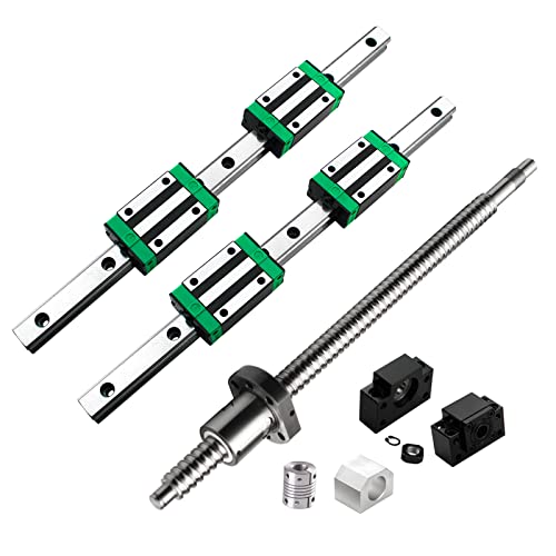 CNCMANS Linearführung Set enthalten 2PCS HGR20 200mm Linearschiene mit 4PCS Gleitblock + 1PCS SFU1605 250mm Kugelumlaufspindel mit Kugelmutter, BF/BK12 Endunterstützung, Kupplung, Muttergehäuse CNCMANS Linearführung Set enthalten 2PCS HGR20 200mm Linearschiene mit 4PCS Gleitblock + 1PCS SFU1605 250mm Kugelumlaufspindel mit Kugelmutter, BF/BK12 Endunterstützung, Kupplung, Muttergehäuse von CNCMANS