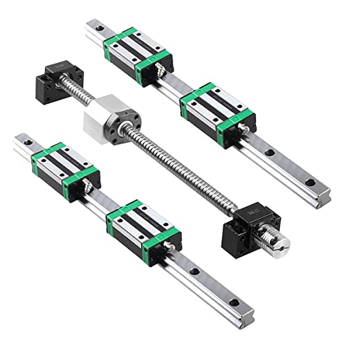 CNCMANS Linearführung Set enthalten 2PCS HGR20 800mm Linearschiene mit 4PCS Gleitblock + 1PCS SFU1605 800mm Kugelumlaufspindel mit Kugelmutter, BF/BK12 Endunterstützung, Kupplung, Muttergehäuse CNCMANS Linearführung Set enthalten 2PCS HGR20 800mm Linearschiene mit 4PCS Gleitblock + 1PCS SFU1605 800mm Kugelumlaufspindel mit Kugelmutter, BF/BK12 Endunterstützung, Kupplung, Muttergehäuse von CNCMANS