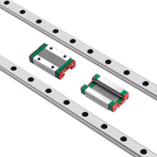 CNCMANS Linearschiene 2 Stück MGN9 300mm Linearführung Miniatur Lineare Schienenführung mit 2 Stück MGN9H Carriage Block für CNC-Maschine (MGN9H-300mm H-Type) von CNCMANS