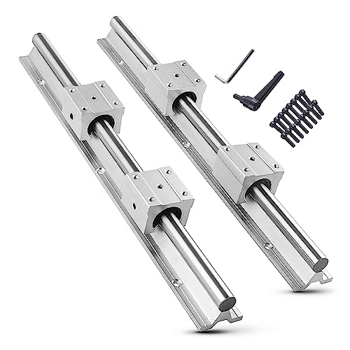 CNCMANS Linearführung Linearschiene 2Stück SBR16-600mm Edelstahl Führungsschiene mit 4Stück SBR16UU Linearlager Lagerblock, CNC Teile für 3D Drucker Schrittmotor (linearführung SBR16 600mm) von CNCMANS