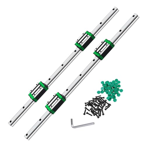 CNCMANS HGR15 Linearführung Linearschiene 2Stück HGR15 1500mm Führungsschiene mit 4Stück Hohe Präzision HGH15CA Linearlager Lagerblock, CNC Teile für 3D Drucker (linearführung HGR15 1500mm) von CNCMANS