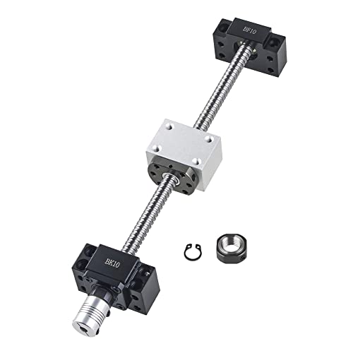 CNCMANS SFU1204 Kugelumlaufspindel, SFU1204 300mm Edelstahl Ball Screw Gewindespindel mit Bearbeitetem Ende + Kugelumlaufmutter + Bk10 / Bf10 Unterstützung + MuttergehäUse + Kupplung, Hohe Präzision von CNCMANS