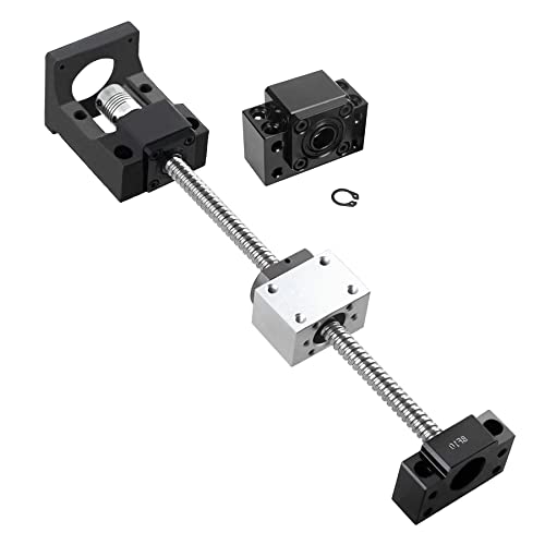 CNCMANS SFU1204 Kugelumlaufspindel Set 400mm Gewindespindel mit BK10/BF10 Endunterstützung, Kupplung, DSG12H Muttergehäuse und Motorhalterung für 57mm Nema 23 Schrittmotor Schrittmotorhalterung von CNCMANS