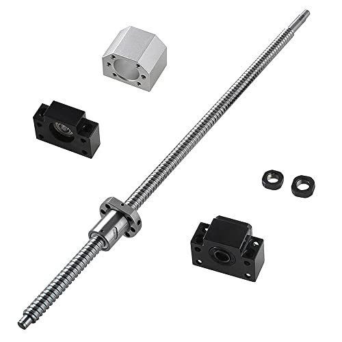 CNCMANS SFU1605 Kugelumlaufspindel Set 1200mm Gewindespindel mit BK12 / BF12 Kugelumlaufspindelstützen und DSG16H Muttergehäuse CNC Teile für Graviermaschine von CNCMANS
