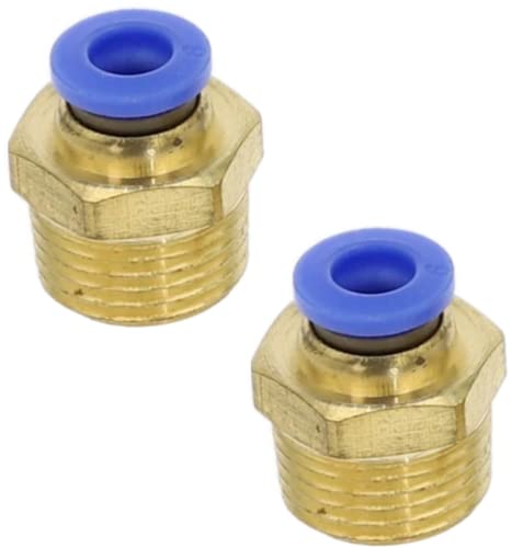 Pneumatik Steckanschluss 1/4" auf 14mm Pneumatikschlauch 2er Set Steckverschraubung (1/4" - 14mm) von CNCTEC