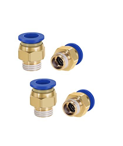 Pneumatik Steckverschraubung 3/8" auf 6mm 4 Stück Push In Druckluftanschluß Steckanschluss Industriequalität von CNCTEC